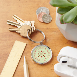 Romantic cricket custom text red green keychain