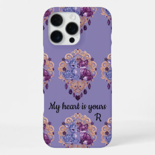 Romantic Crystal Animals Custom Couple iPhone 16 Pro Max Case