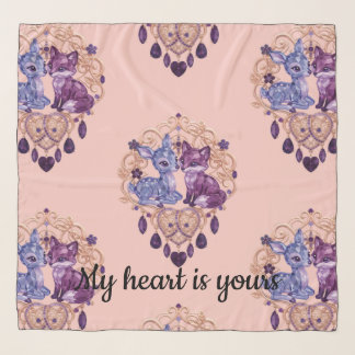 Romantic Crystal Animals Custom Couple Scarf