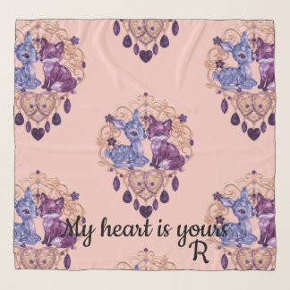 Romantic Crystal Animals Custom Couple Scarf