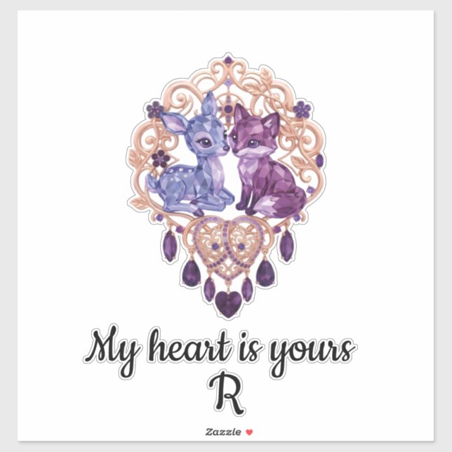 Romantic Crystal Animals Custom Couple Sticker (Sheet)