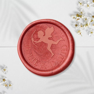 Romantic Cupid Love Custom Name Wax Seal Sticker