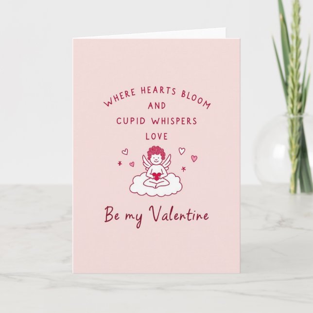Romantic Cupid Valentine Card (Front)