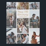 Romantic Custom Anniversary Modern Photo Collage Faux Canvas Print<br><div class="desc">Chic customizable photo collage faux canvas print for your husband,  wife,  girlfriend,  or boyfriend on your anniversary. Add 9 of your favorite relationship,  engagement,  or wedding photos and order this print as a romantic wall decor gift for your partner. A beautiful personalized gift full of memories.</div>
