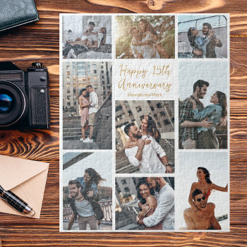 Romantic Custom Anniversary Modern Photo Collage Jigsaw Puzzle by epicdesigns at Zazzle
