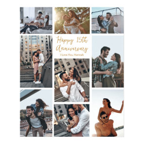 Romantic Custom Anniversary Modern Photo Collage Poster