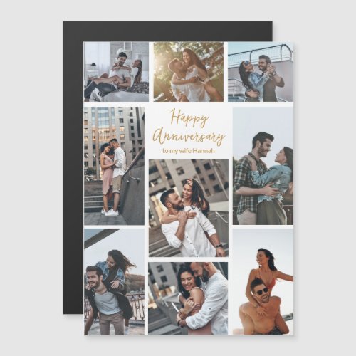 Romantic Custom Anniversary Photo Collage Magnet