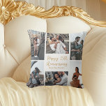 Romantic Custom Anniversary Photo Collage Modern Throw Pillow<br><div class="desc">Chic customizable photo collage throw pillow for your husband,  wife,  girlfriend,  or boyfriend on your anniversary. Add 6 of your favorite relationship,  engagement,  or wedding photos and order as a romantic gift for your partner. A beautiful personalized gift full of memories.</div>