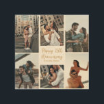 Romantic Custom Anniversary Photo Collage Modern Wood Wall Art<br><div class="desc">Chic customizable photo collage wood wall art for your husband, wife, girlfriend, or boyfriend on your anniversary. Add 6 of your favorite relationship, engagement, or wedding photos and order as a romantic gift for your partner. A beautiful personalized gift full of memories.</div>