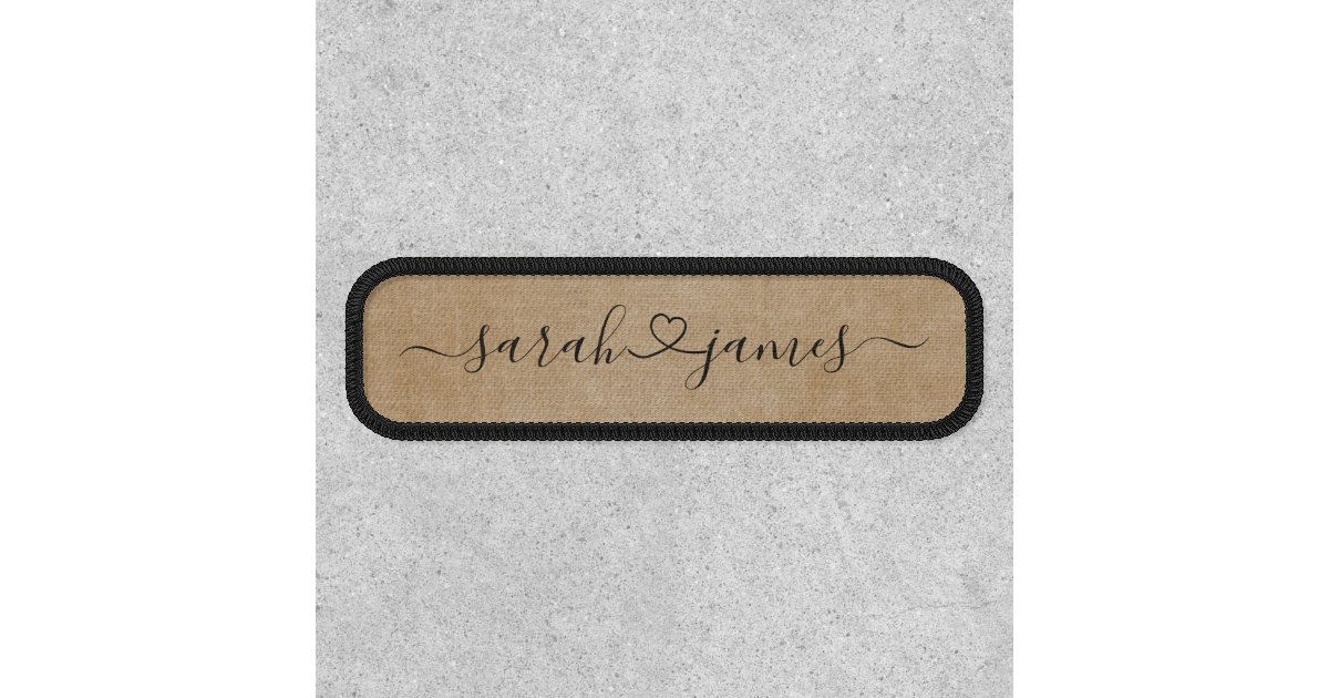 Custom Gray Faux Leather Oval Name Patch
