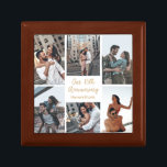 Romantic Custom Couple Photo Collage Anniversary Gift Box<br><div class="desc">Chic customizable photo collage anniversary gift box for your wife or girlfriend at your celebration of love. Add 6 of your favorite relationship,  engagement,  or wedding photos and order as a romantic present for your partner. A beautiful personalized gift full of memories.</div>