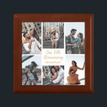 Romantic Custom Couple Photo Collage Anniversary Gift Box<br><div class="desc">Chic customizable photo collage anniversary gift box for your wife or girlfriend at your celebration of love. Add 6 of your favorite relationship,  engagement,  or wedding photos and order as a romantic present for your partner. A beautiful personalized gift full of memories.</div>