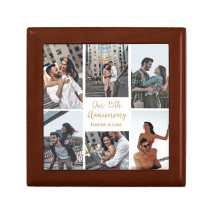 Romantic Custom Couple Photo Collage Anniversary Gift Box