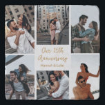 Romantic Custom Photo Collage Anniversary Gift Trivet<br><div class="desc">Chic customizable photo collage anniversary trivet for your husband,  wife,  girlfriend,  or boyfriend at your celebration of love. Add 6 of your favorite relationship,  engagement,  or wedding photos and order as a romantic present for your partner. A beautiful personalized gift full of memories.</div>