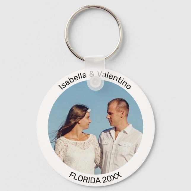 Romantic Custom Photo Keychain (Front)