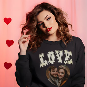 Romantic Custom  Valentine Heart Photo womens Sweatshirt