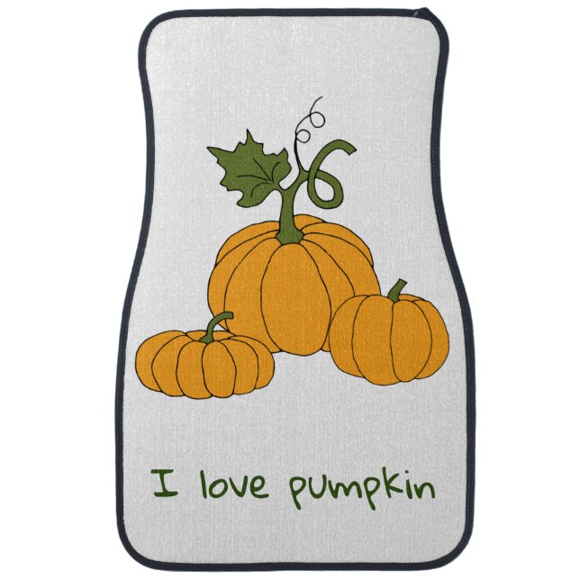 Romantic Cute orange pumpkin harvest        Car Floor Mat (Front)