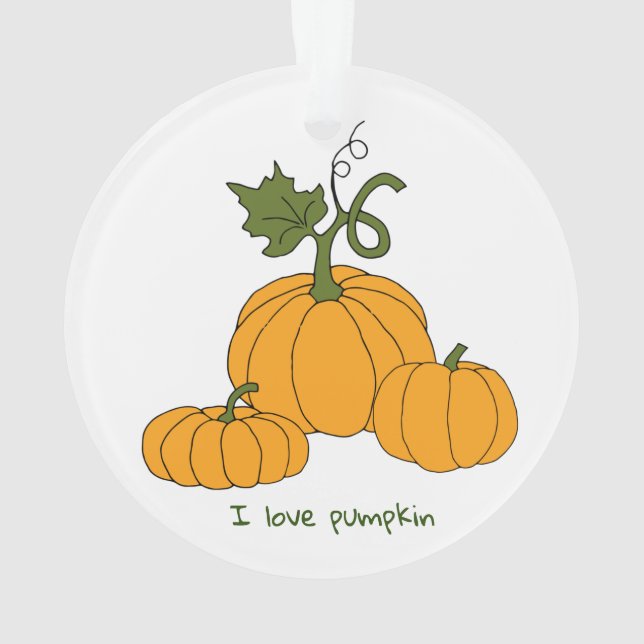 Romantic Cute orange pumpkin harvest     Ornament (Back)