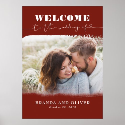 Romantic Cute Photo Wedding Welcome Sign