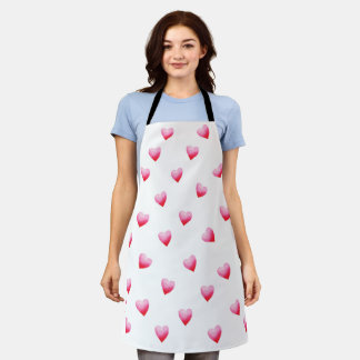 Romantic Cute Red Heart Apron