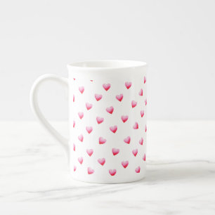 Romantic Cute Red Heart Bone China Mug