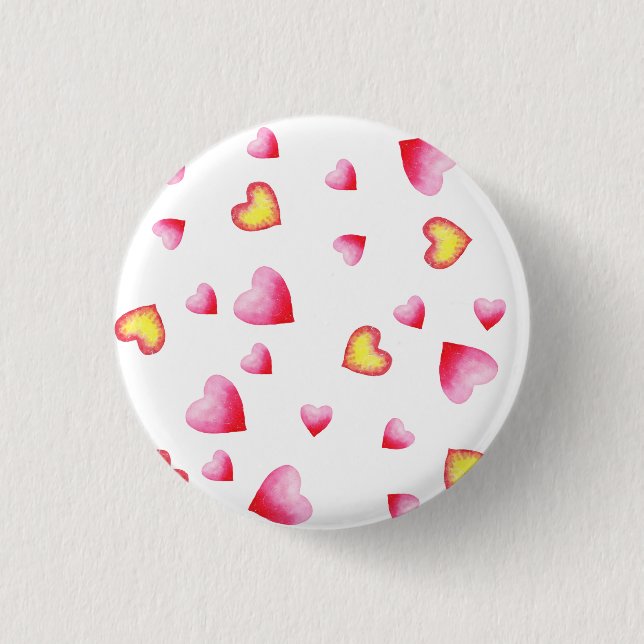 Romantic Cute Red Heart   Button (Front)