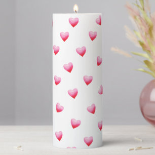 Romantic Cute Red Heart     Pillar Candle