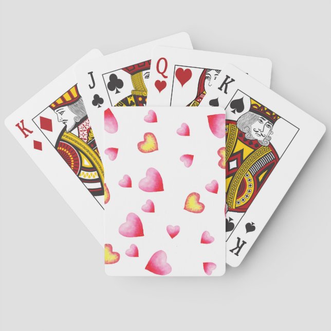 Romantic Cute Red Heart   Poker Cards (Back)
