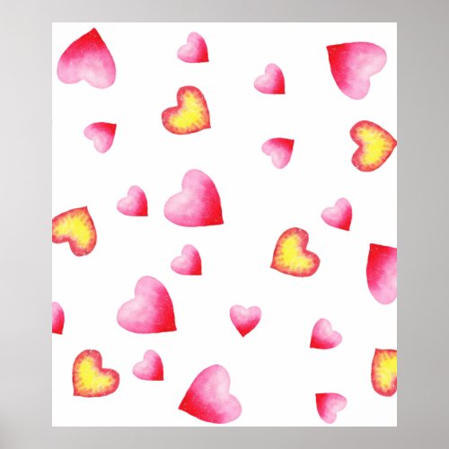 Romantic Cute Red Heart   Poster