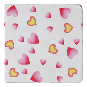 Romantic Cute Red Heart Trivet