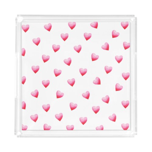 Romantic Cute Red Heart   Valentines Day  Acrylic Tray