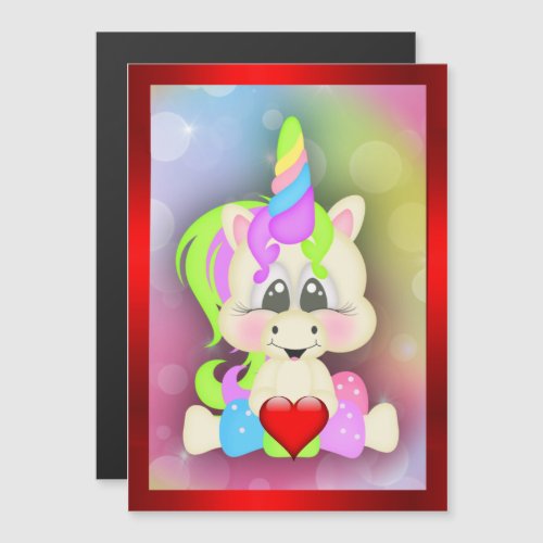Romantic Cute Unicorn Valentines Day Card
