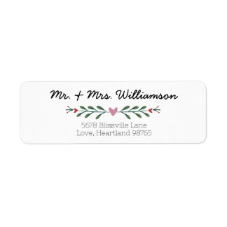 Romantic Cute Wedding Return Address Labels
