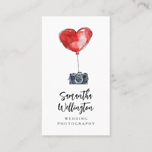 Customizable Romantic Cute Whimsical Heart Wedding Photographer Business Card