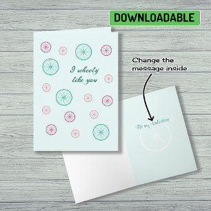 Romantic cycling pun Valentine Holiday Card