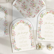 romantic dainty floral arch spring garden wedding acrylic invitations