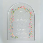 romantic dainty floral arch spring garden wedding acrylic invitations<br><div class="desc">Link Here To See Zazzle Review This Product https://www.youtube.com/watch?v=R1R26IzwDDg ***this design is part of a collection*** _______________________ this design template is fully editable and customizable by you the customer - click personalize further button if you wish to move, add, delete, or make significant changes to the design _______________________ *if you...</div>