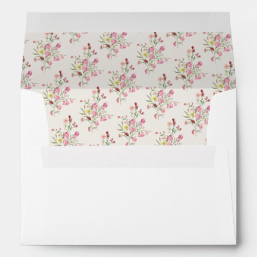 romantic dainty floral arch spring garden wedding envelope