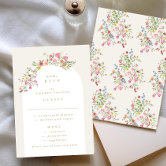 Dainty Floral Arch website QR CODE wedding RSVP Invitation