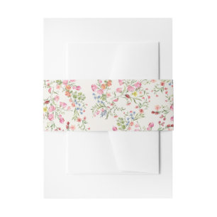 romantic dainty floral arch summer wedding invitation belly band