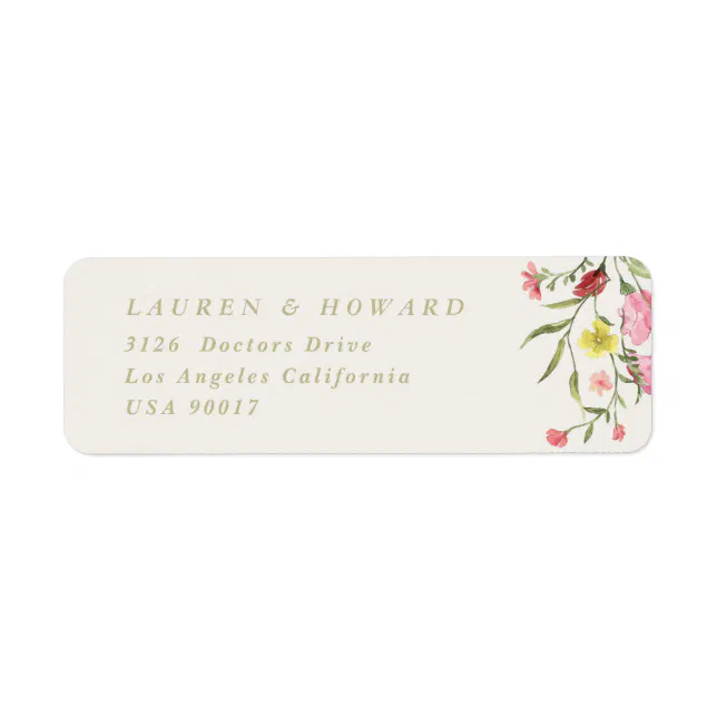 Spring Address Label Template romantic dainty floral spring Return Address Label | Zazzle