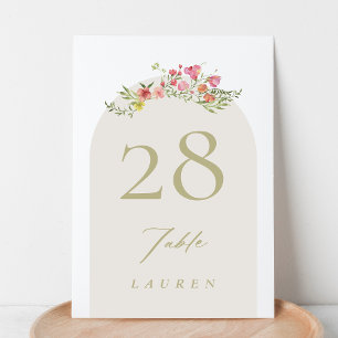 romantic dainty florals spring garden wedding table number