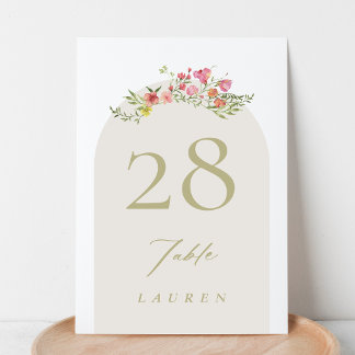 romantic dainty florals spring garden wedding table number