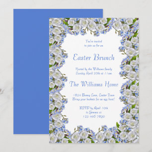 Romantic Daisy Floral Framed Easter Brunch Invitation
