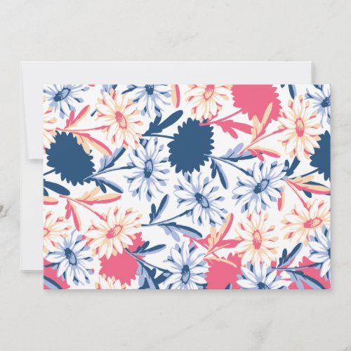 Romantic Daisy Flower Pattern Holiday Card