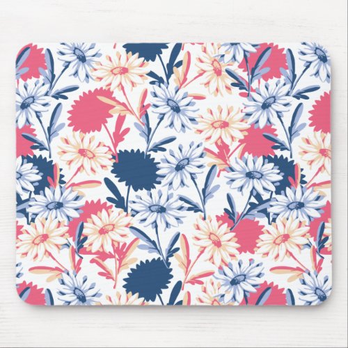 Romantic Daisy Flower Pattern Mouse Pad