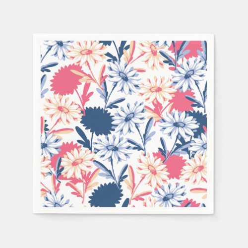 Romantic Daisy Flower Pattern Napkins