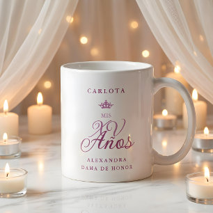 Romantic Dama Mis XV Spanish Princess Crown Coffee Mug