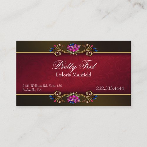 Romantic Damask and Gold Business Card