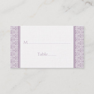 Romantic Damask Wedding Placecard, Lavender Place Card